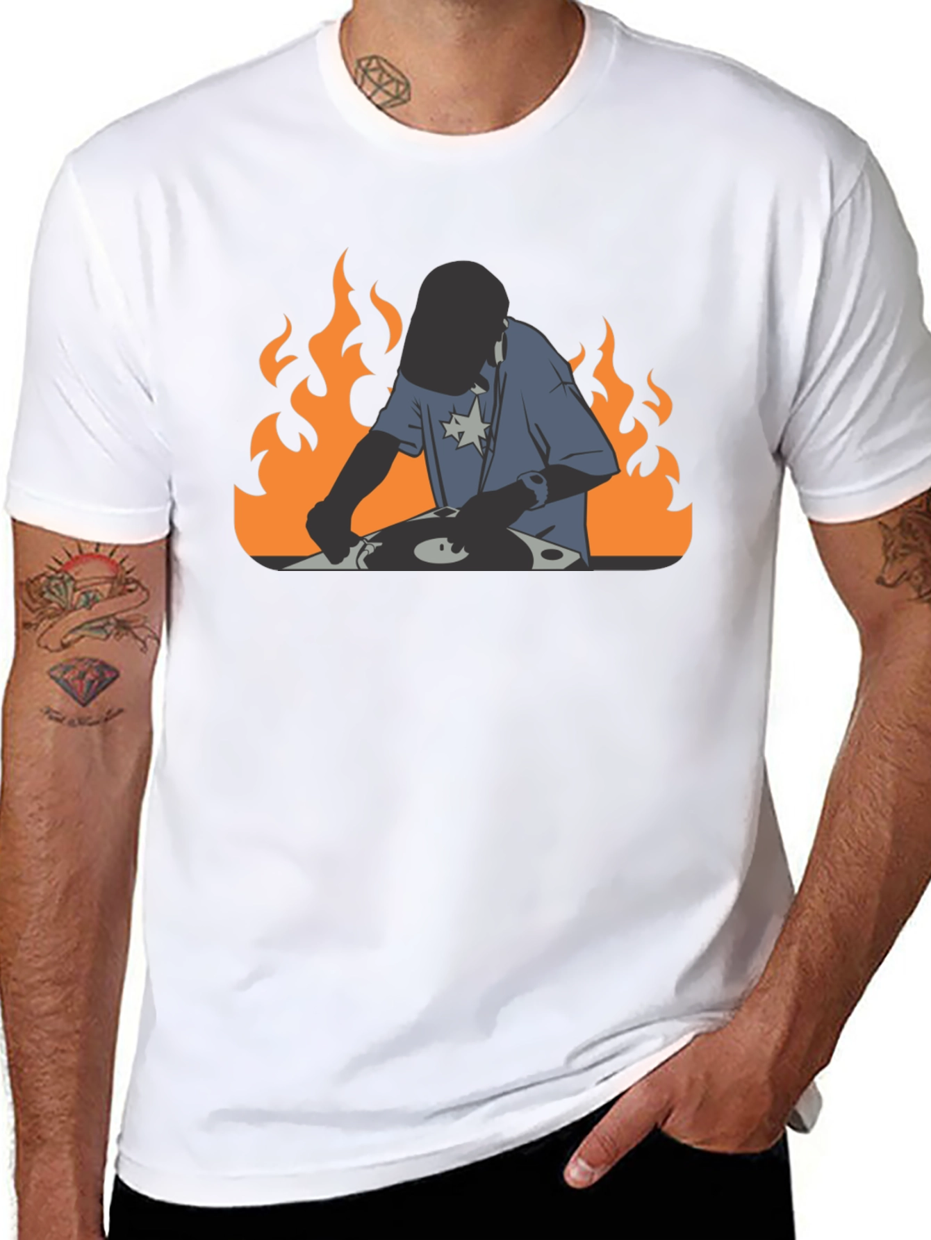 DJ on Fire Black T-Shirt