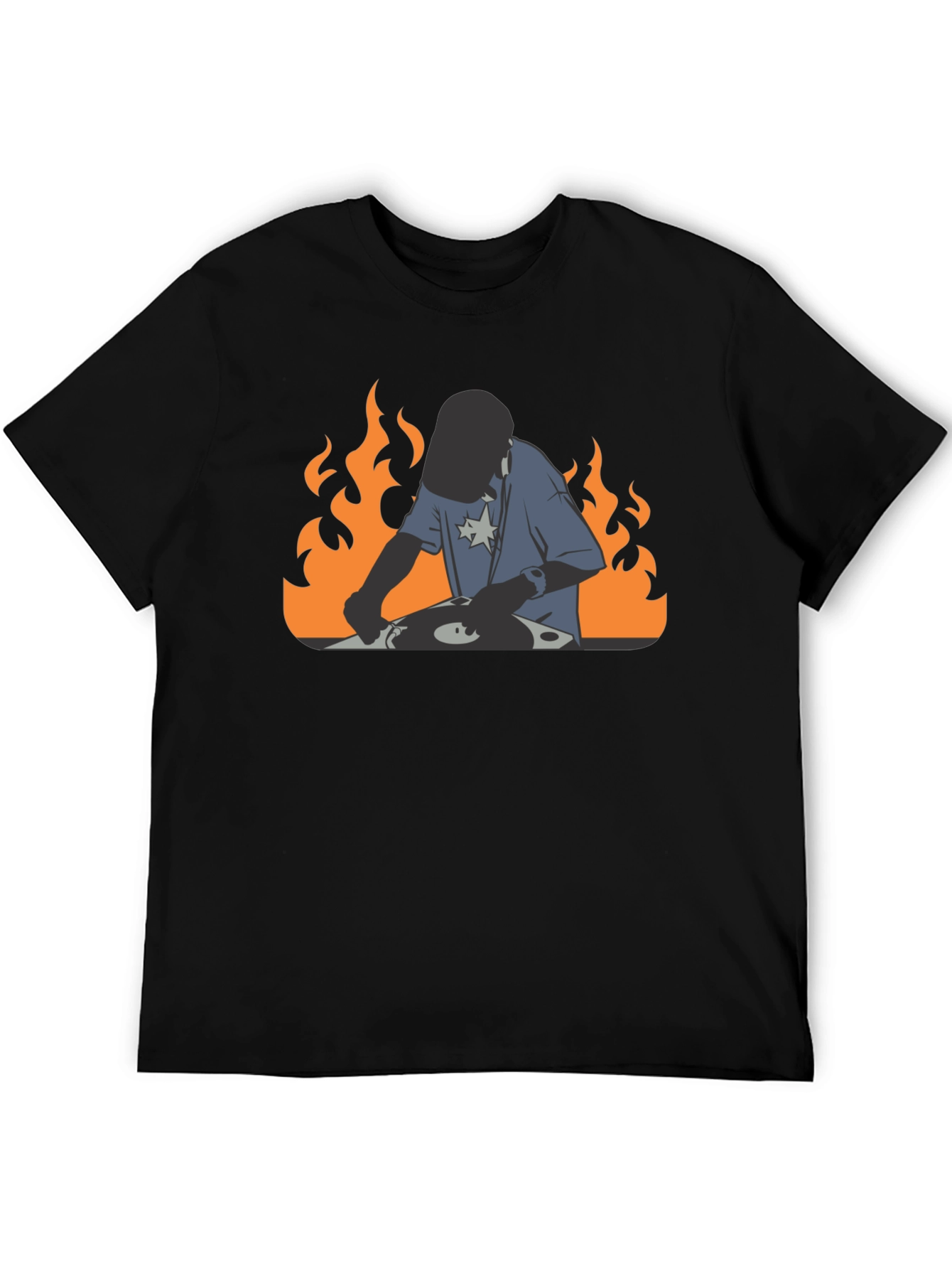DJ on Fire Black T-Shirt
