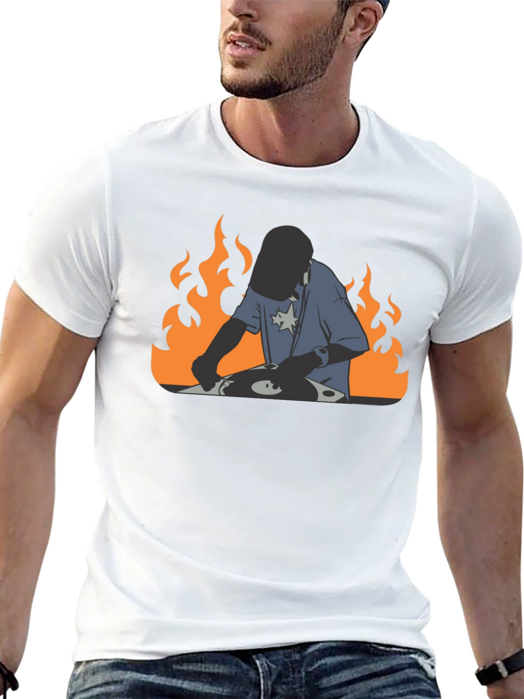 DJ on Fire Black T-Shirt