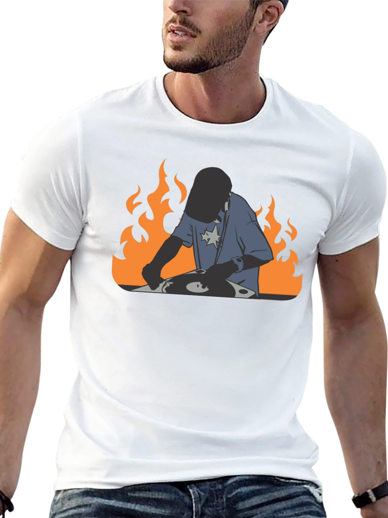 DJ on Fire Black T-Shirt