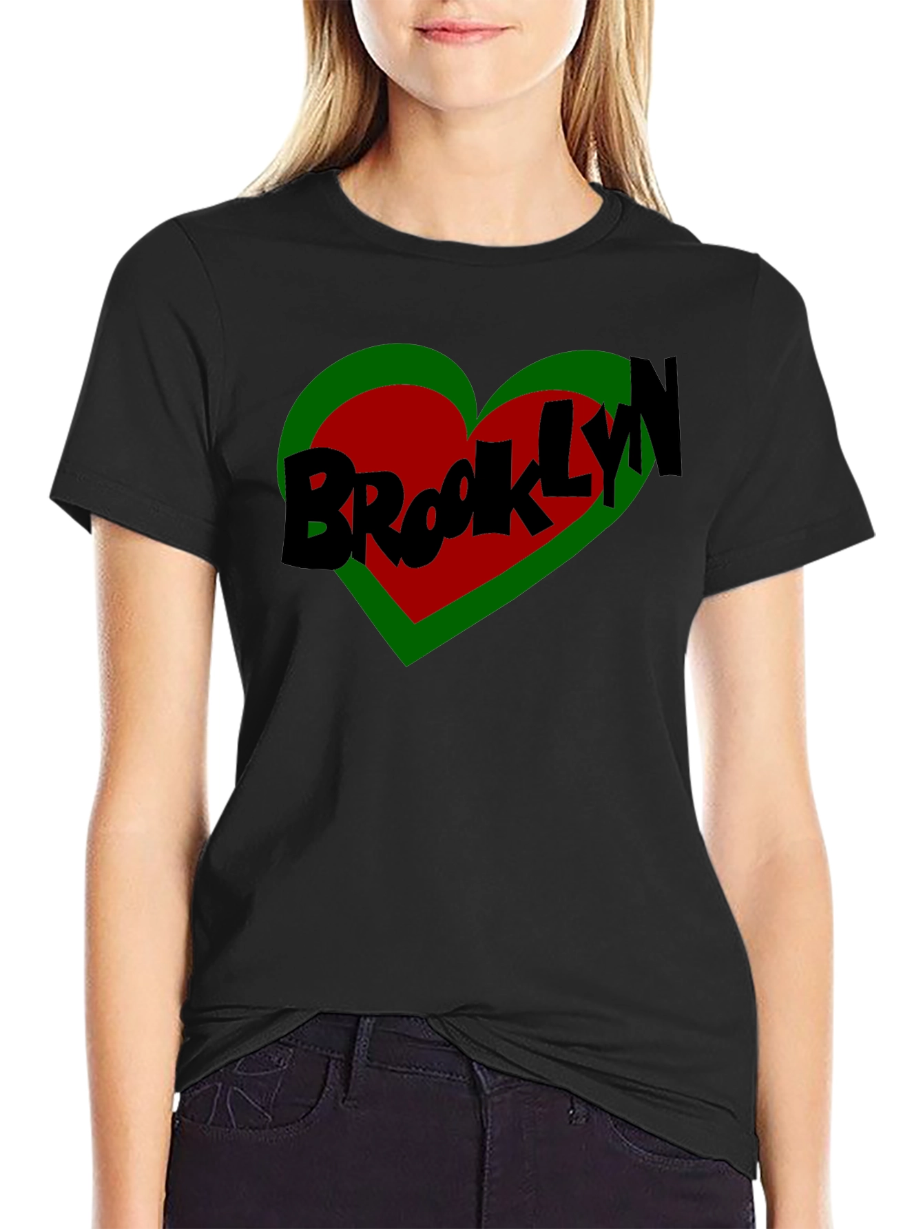 Brooklyn Heart Graphic Tee - Stylish Black T-Shirt
