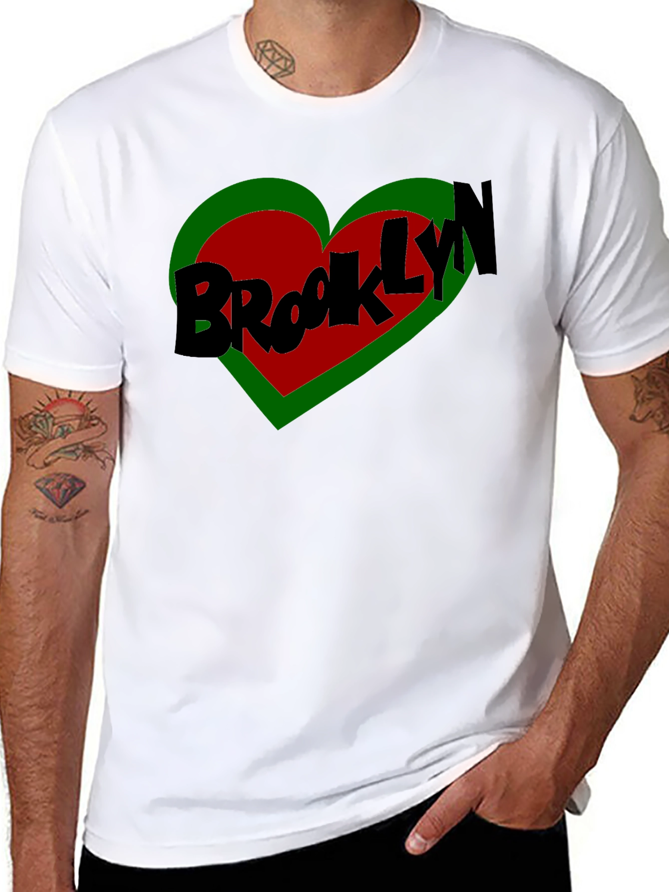 Brooklyn Heart Graphic Tee - Stylish Black T-Shirt