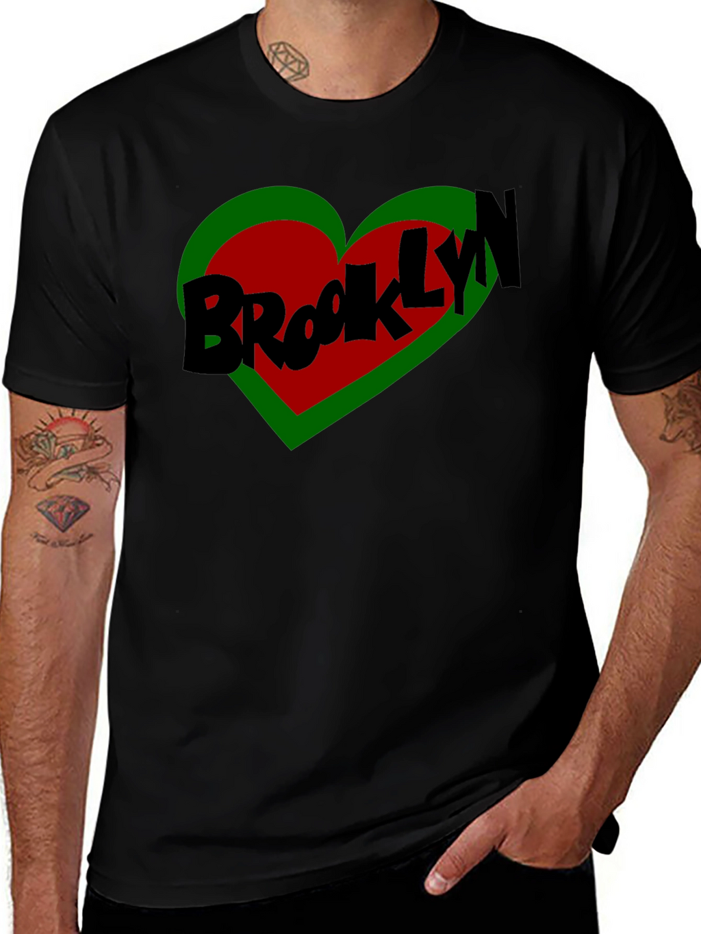 Brooklyn Heart Graphic Tee - Stylish Black T-Shirt