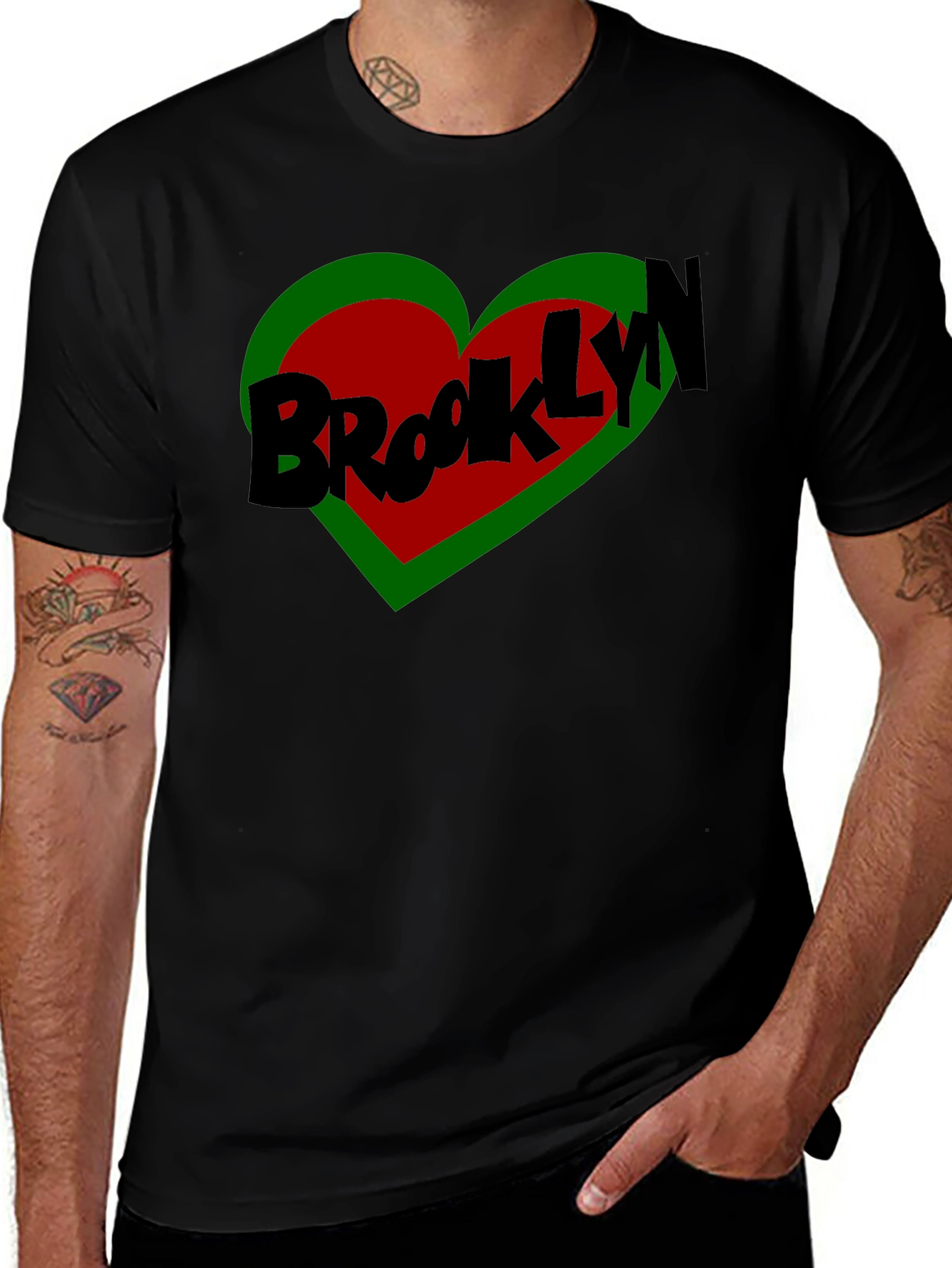Brooklyn Heart Graphic Tee - Stylish Black T-Shirt