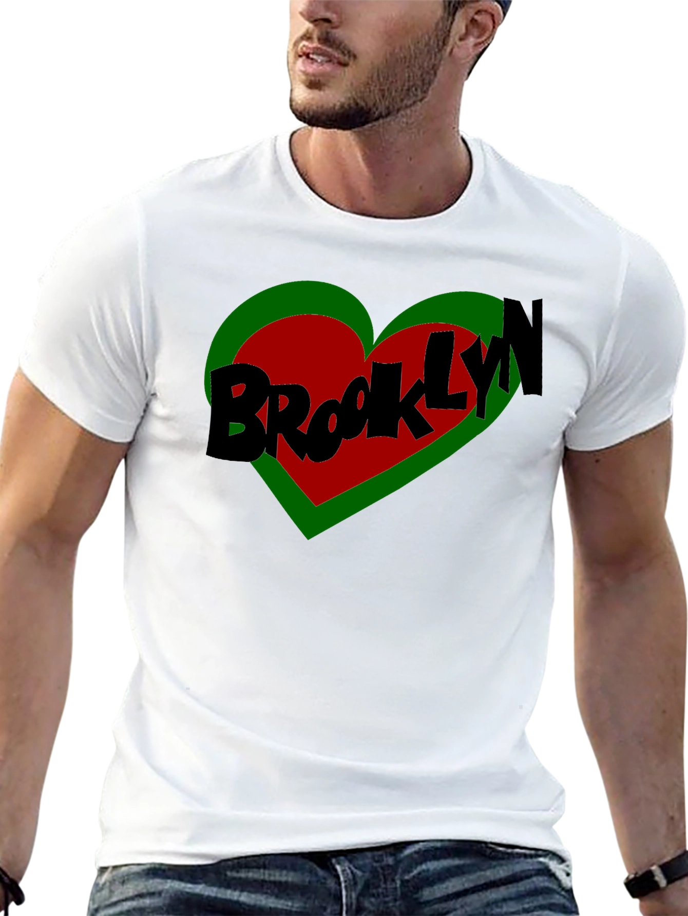 Brooklyn Heart Graphic Tee - Stylish Black T-Shirt