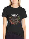 Celesta Piano Graphic Black T-Shirt