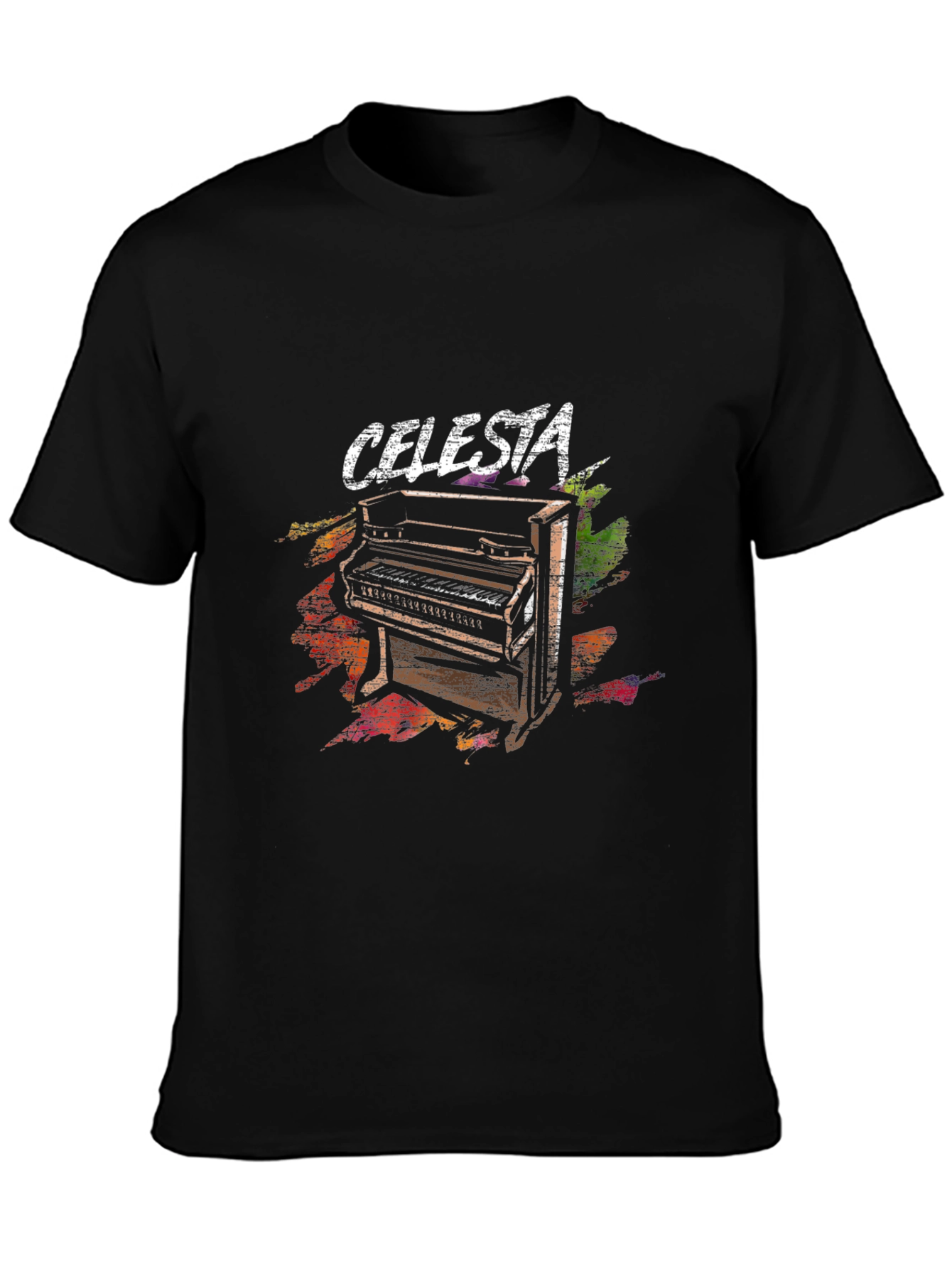 Celesta Piano Graphic Black T-Shirt
