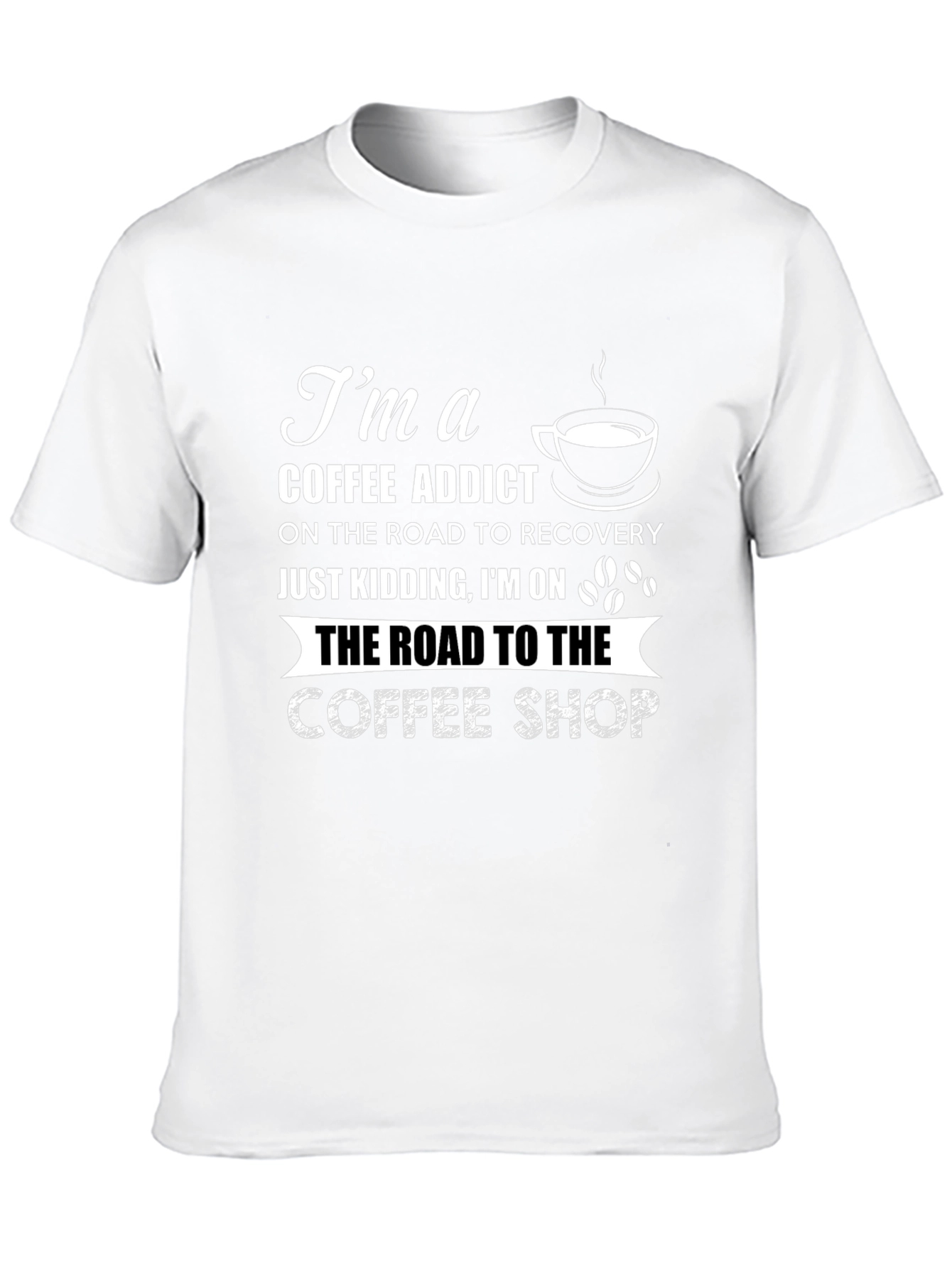 Coffee Addict Graphic Tee - Road to the Coffee Shop!