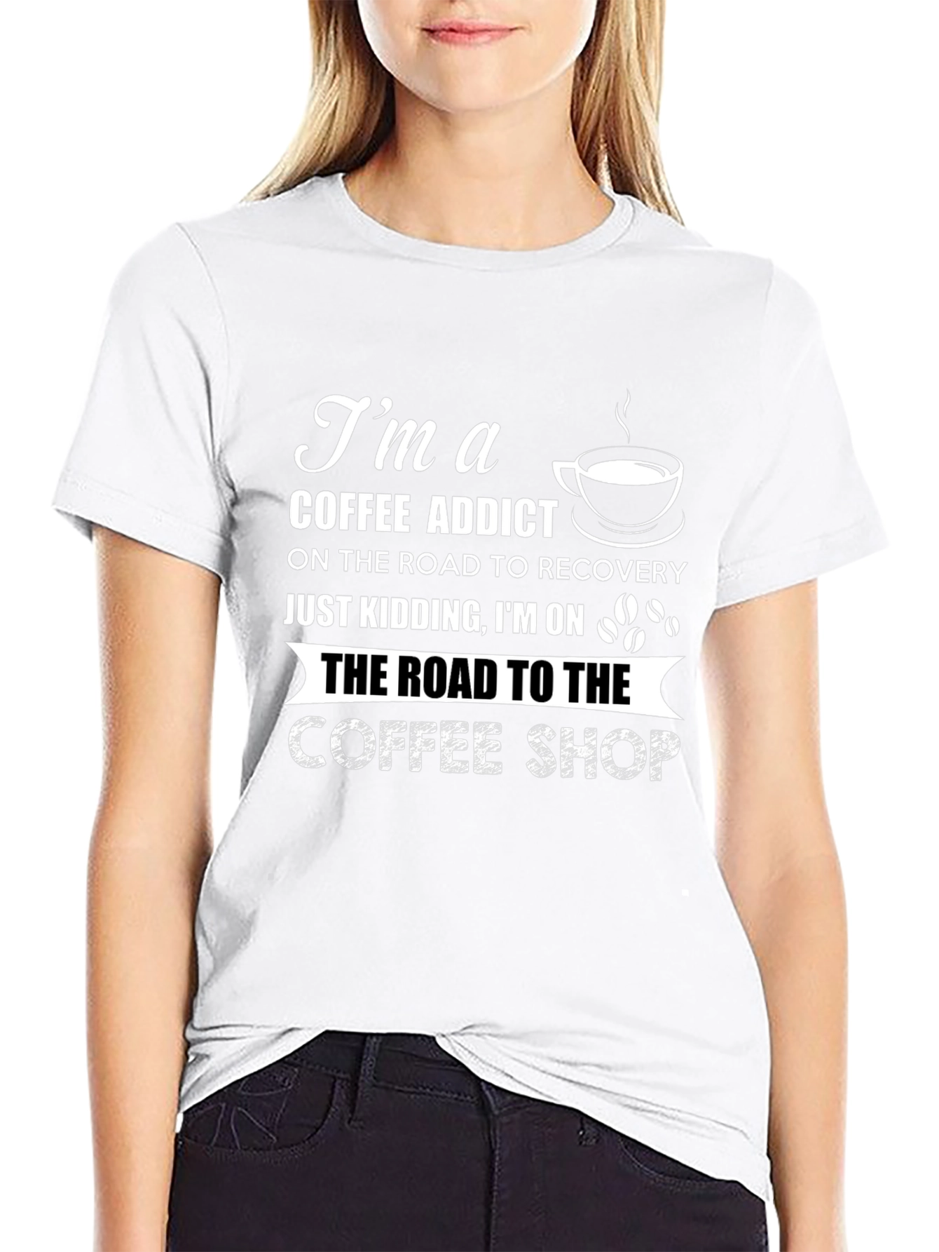 Coffee Addict Graphic Tee - Road to the Coffee Shop!