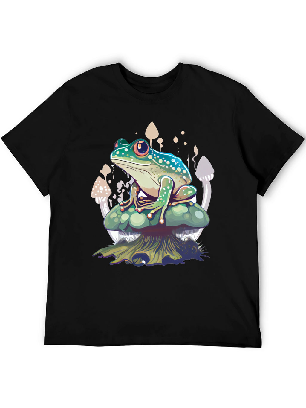 Frog on Mushroom T-Shirt - Unique Graphic Tee