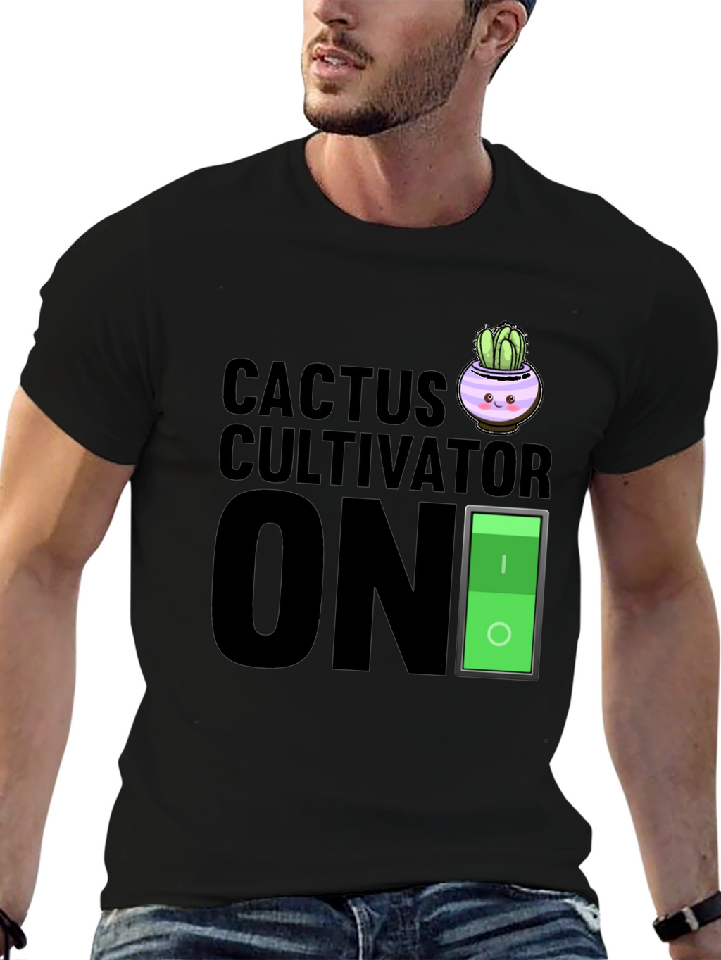 Cactus Cultivator ON Black Graphic T-Shirt