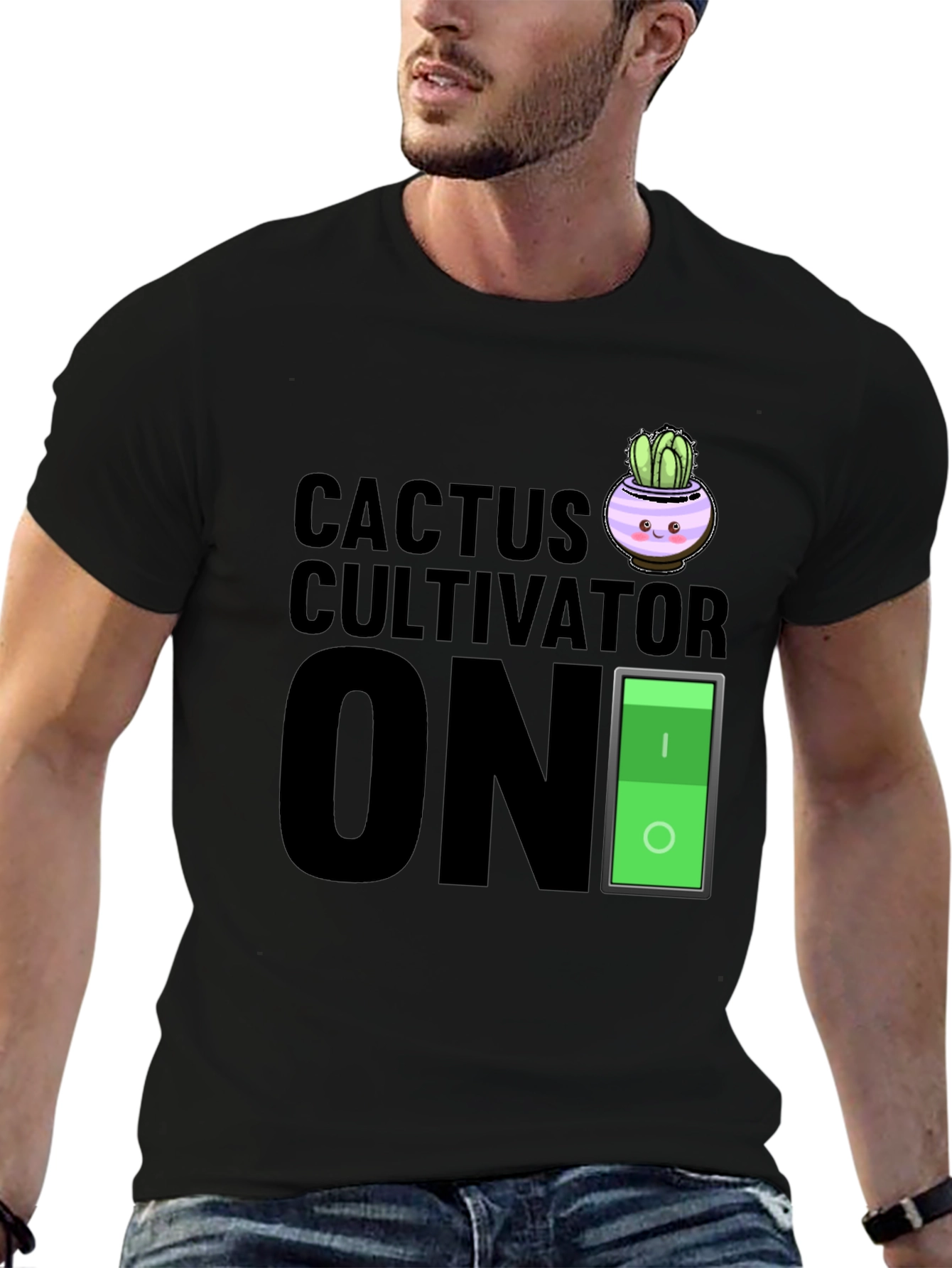 Cactus Cultivator ON Black Graphic T-Shirt