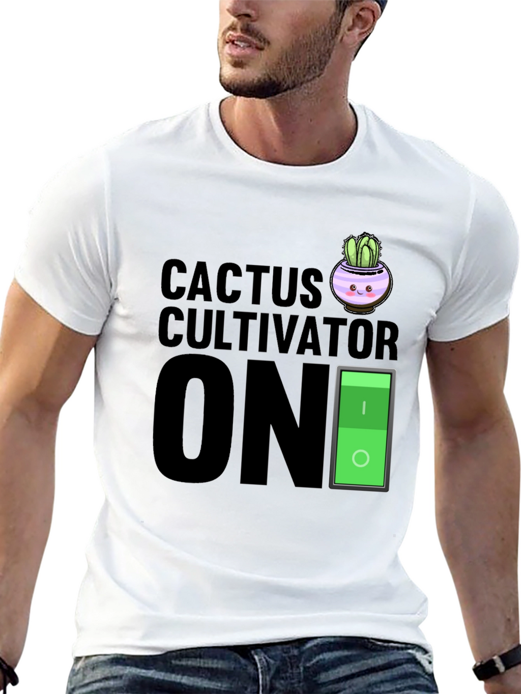 Cactus Cultivator ON Black Graphic T-Shirt