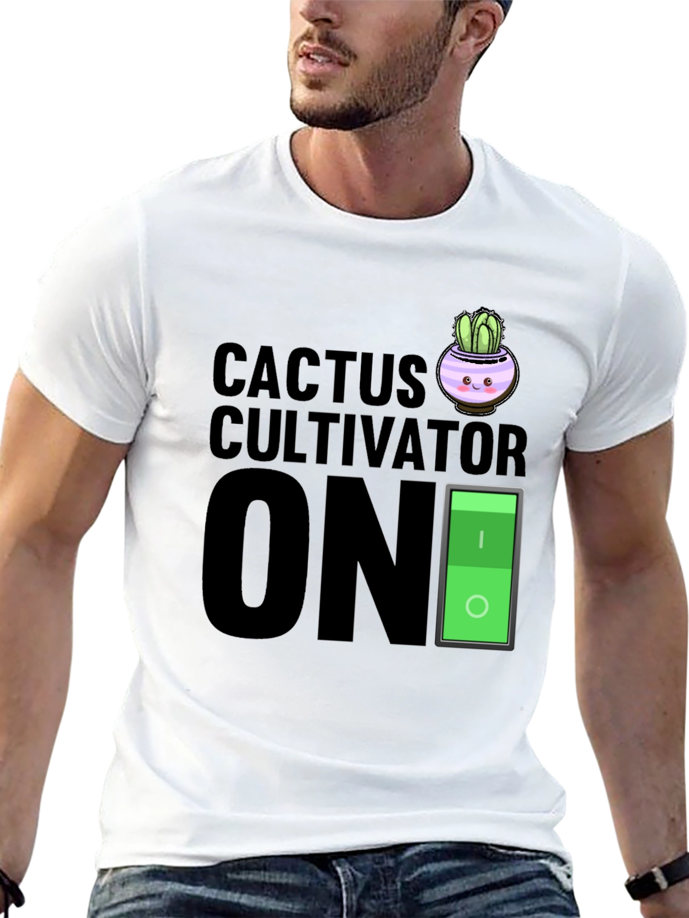 Cactus Cultivator ON Black Graphic T-Shirt