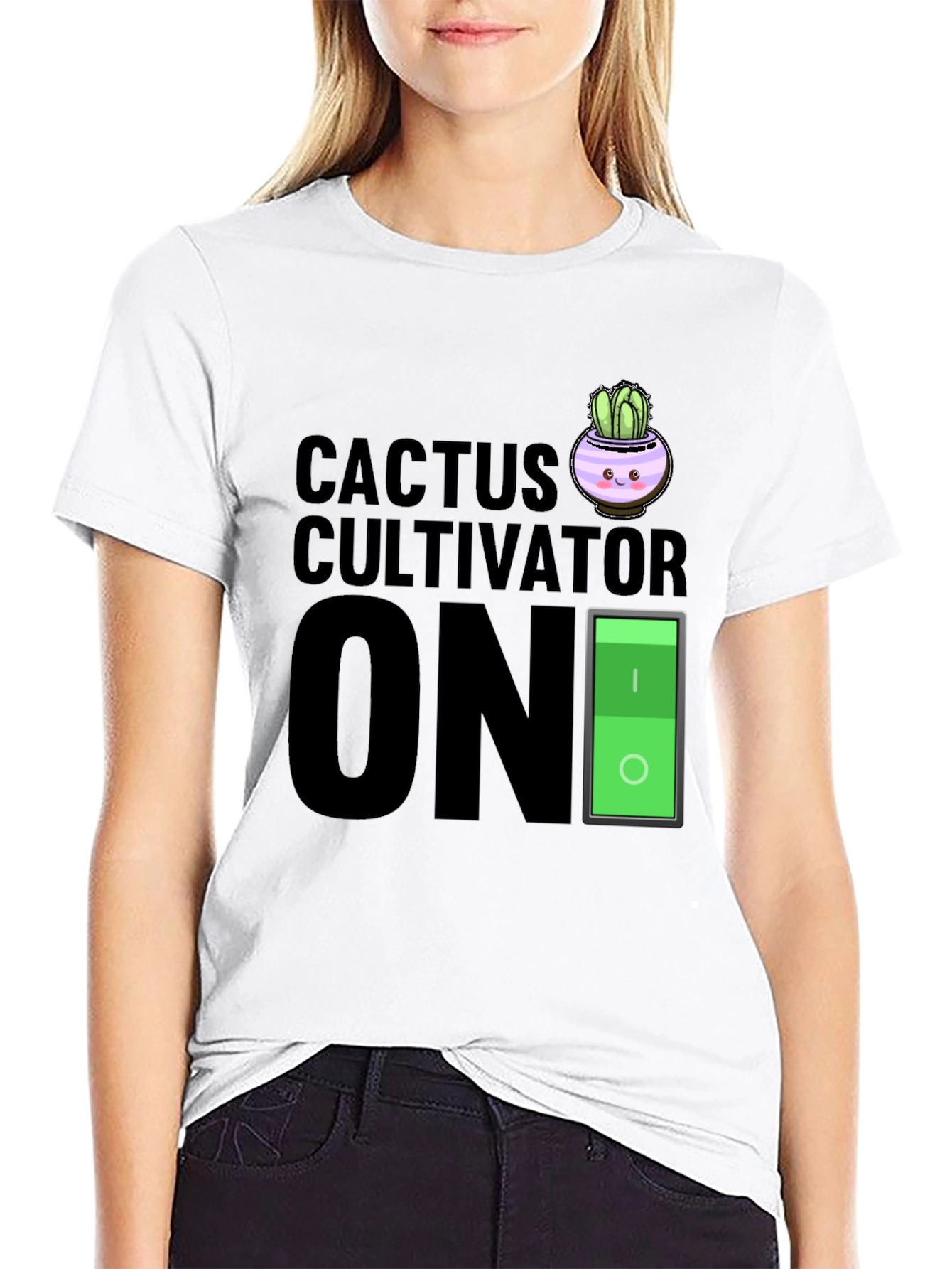 Cactus Cultivator ON Black Graphic T-Shirt