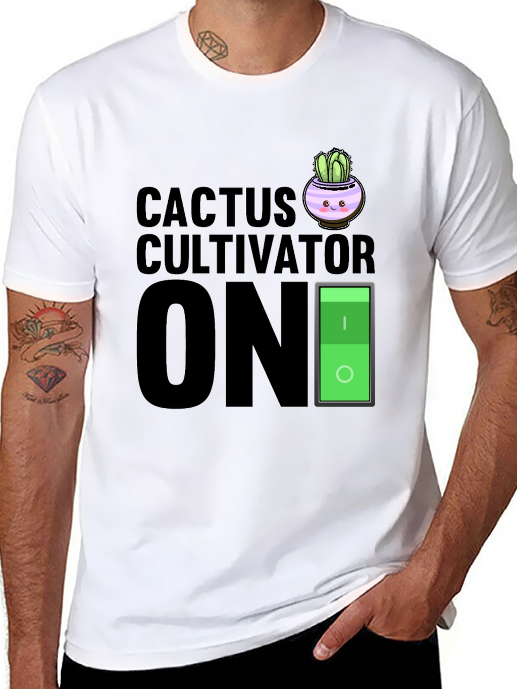 Cactus Cultivator ON Black Graphic T-Shirt