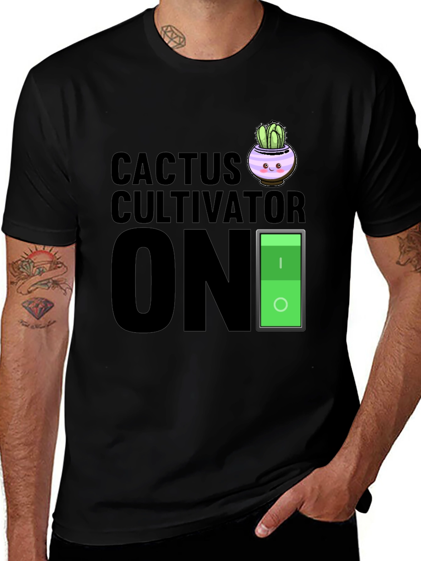 Cactus Cultivator ON Black Graphic T-Shirt