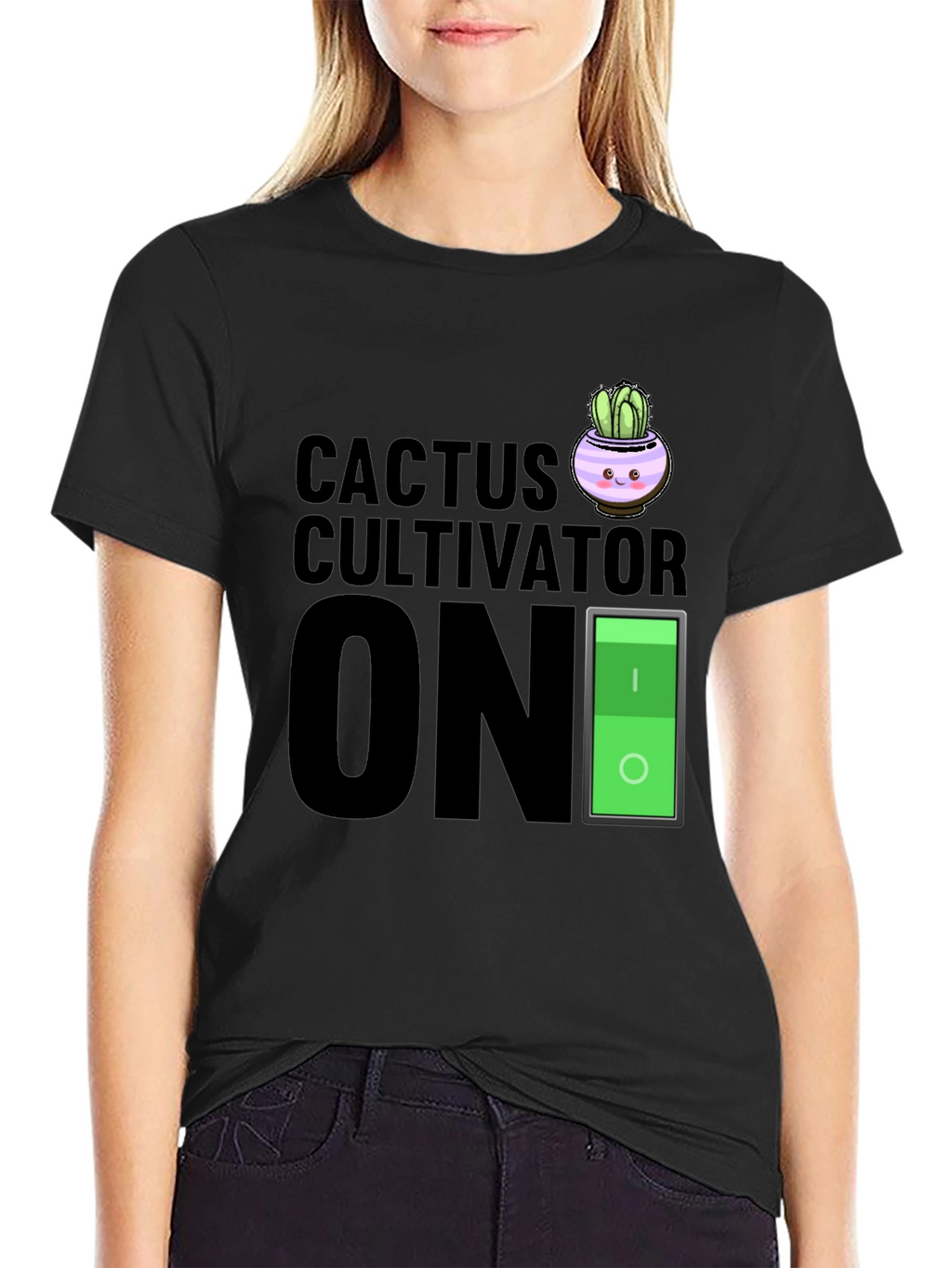 Cactus Cultivator ON Black Graphic T-Shirt