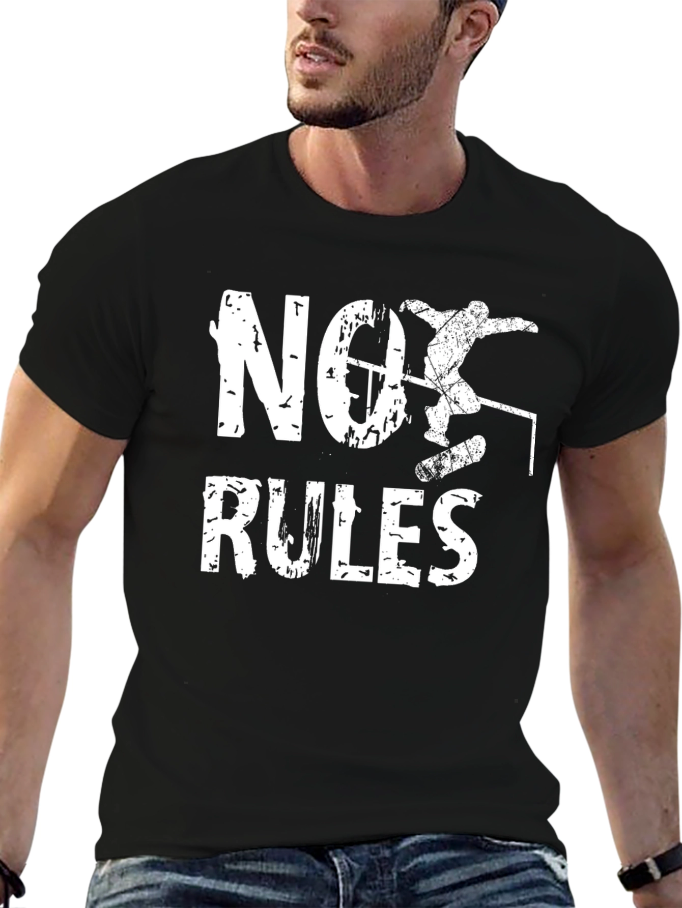 No Rules Skateboard T-Shirt - Black Graphic Tee