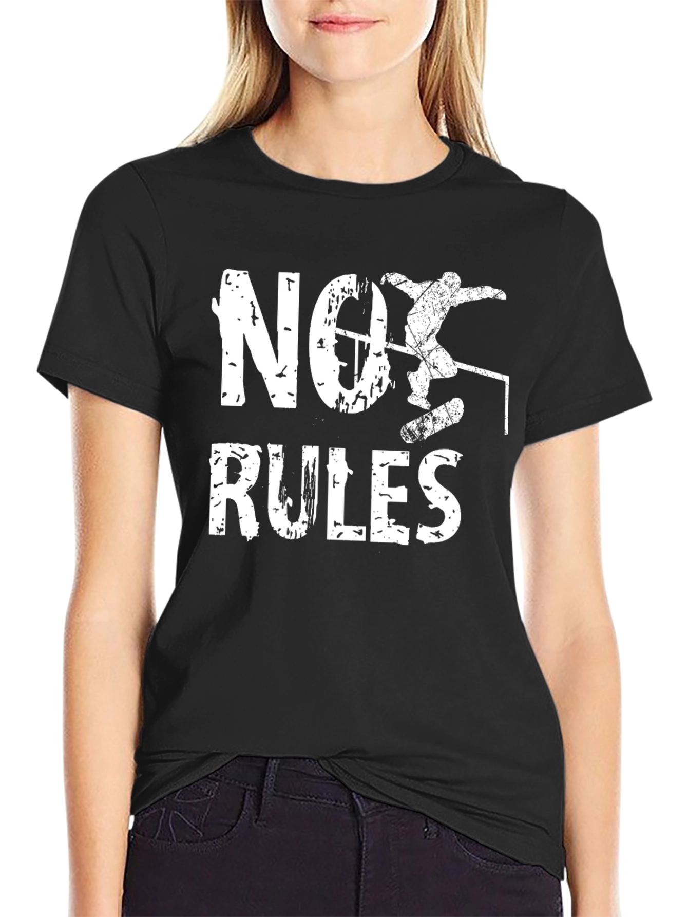 No Rules Skateboard T-Shirt - Black Graphic Tee