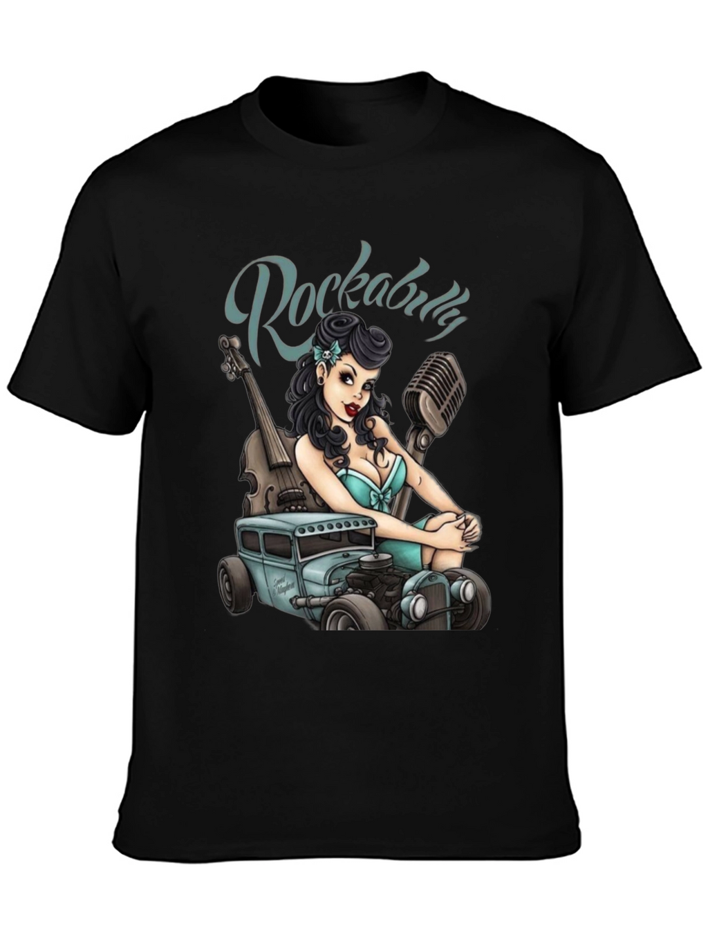 Rockabilly Girl & Hot Rod Graphic T-Shirt