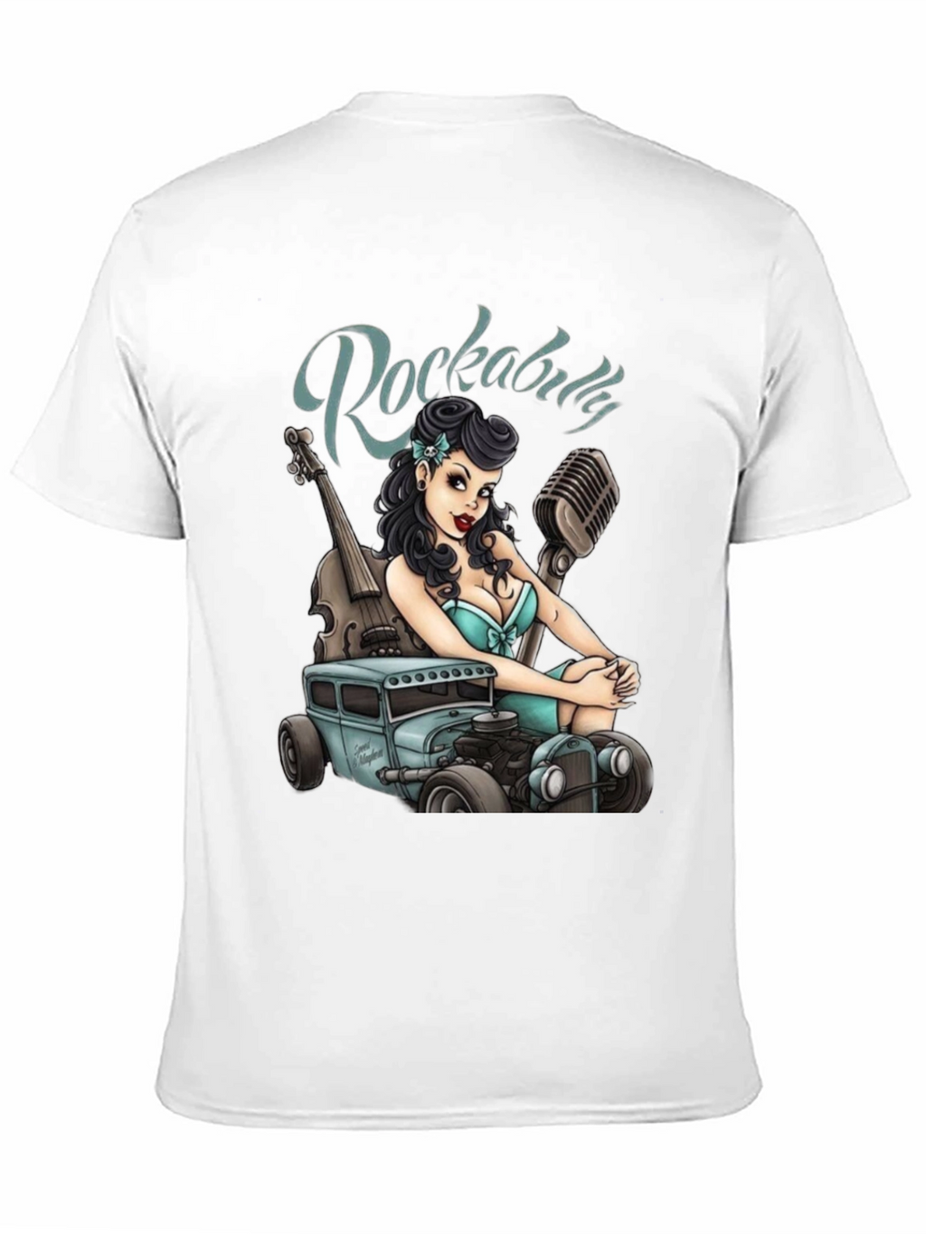 Rockabilly Girl & Hot Rod Graphic T-Shirt