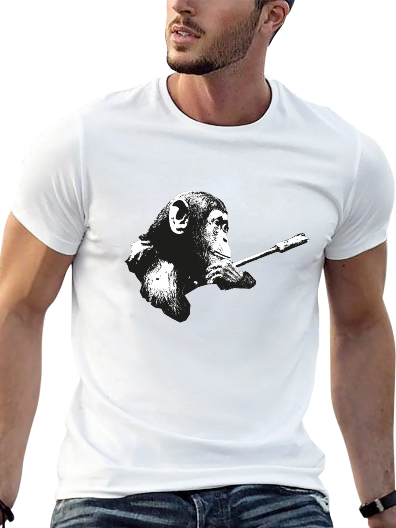Smoking Monkey Graphic T-Shirt - Cool Black Tee