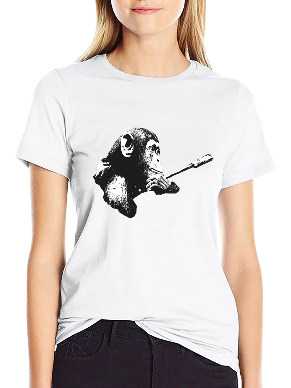 Smoking Monkey Graphic T-Shirt - Cool Black Tee