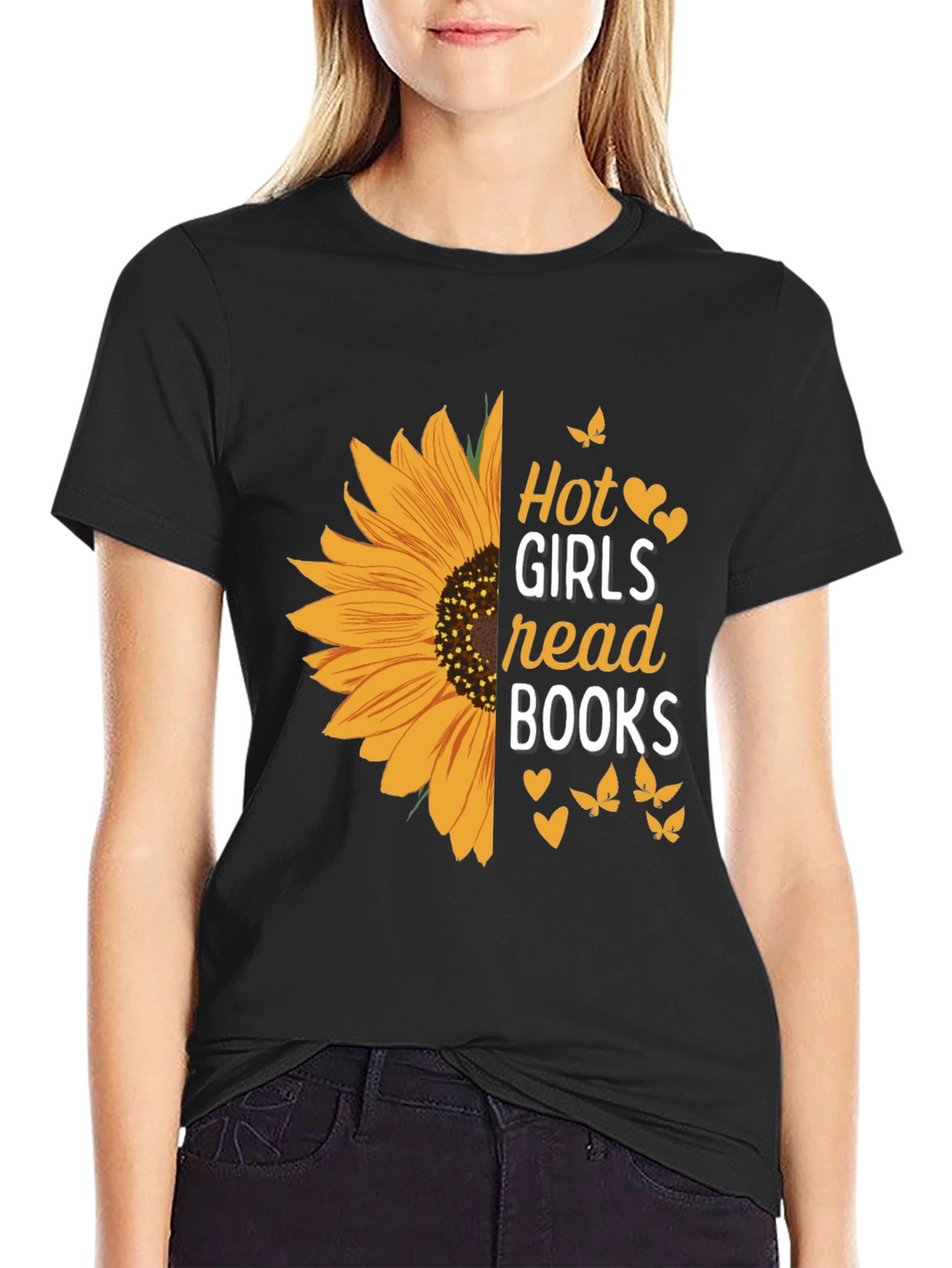 Hot Girls Read Books Sunflower Graphic Tee