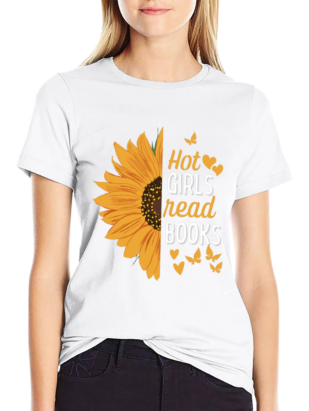 Hot Girls Read Books Sunflower Graphic Tee