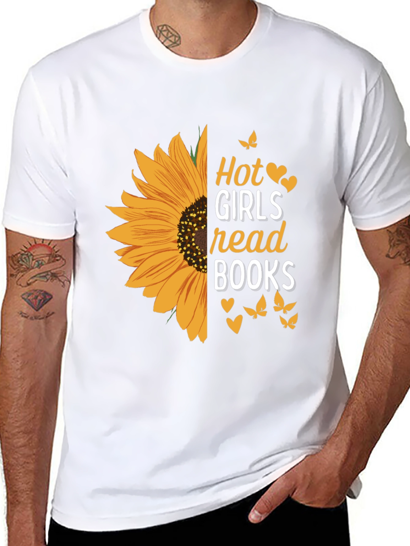 Hot Girls Read Books Sunflower Graphic Tee
