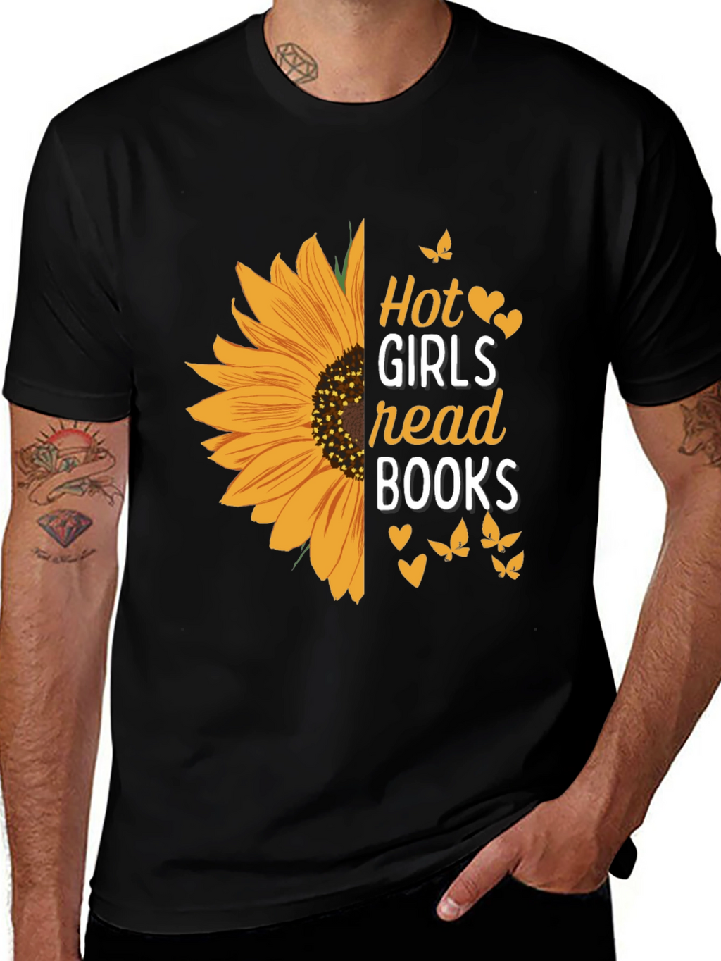 Hot Girls Read Books Sunflower Graphic Tee