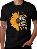 Hot Girls Read Books Sunflower Graphic Tee