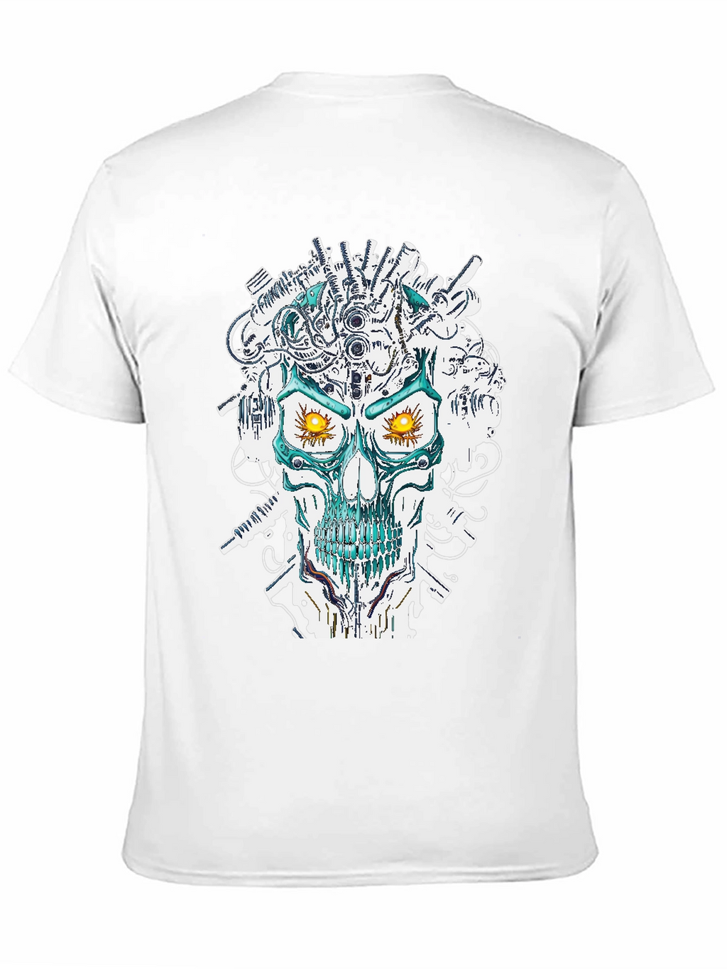 Cyberpunk Skull Graphic T-Shirt - Unique Sci-Fi Design