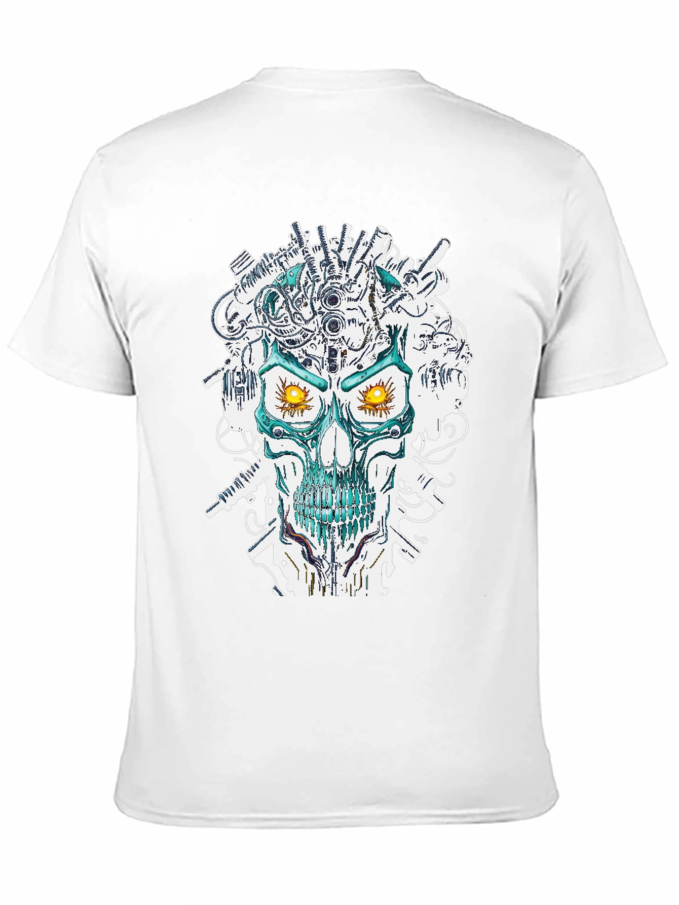 Cyberpunk Skull Graphic T-Shirt - Unique Sci-Fi Design