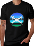 Drone Silhouette T-Shirt - Retro Style