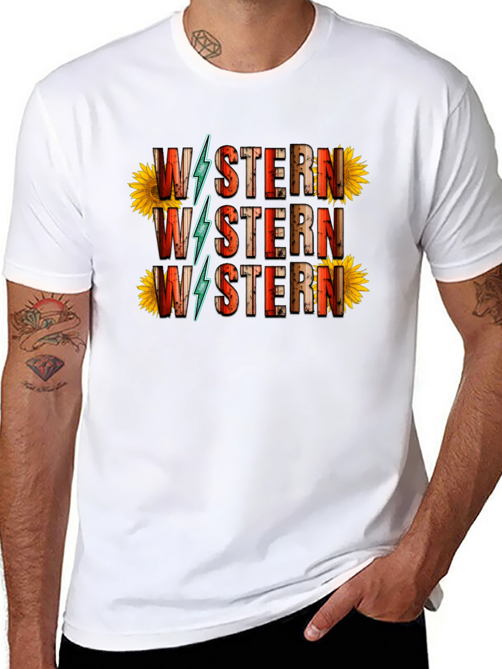 Western Sunflower Graphic Tee - Black
