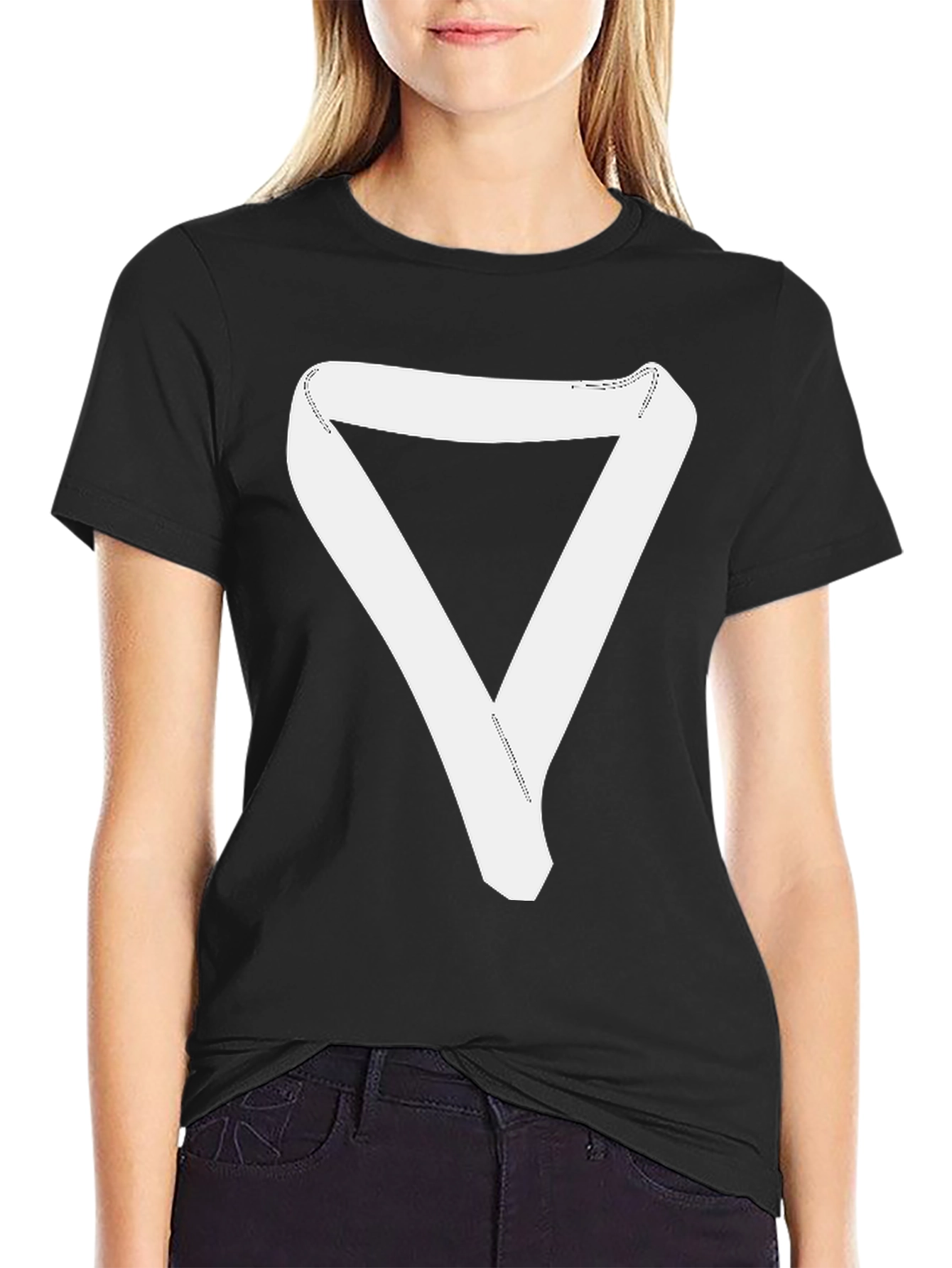 Minimalist Triangle Ribbon Graphic T-Shirt - Unisex