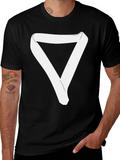 Minimalist Triangle Ribbon Graphic T-Shirt - Unisex