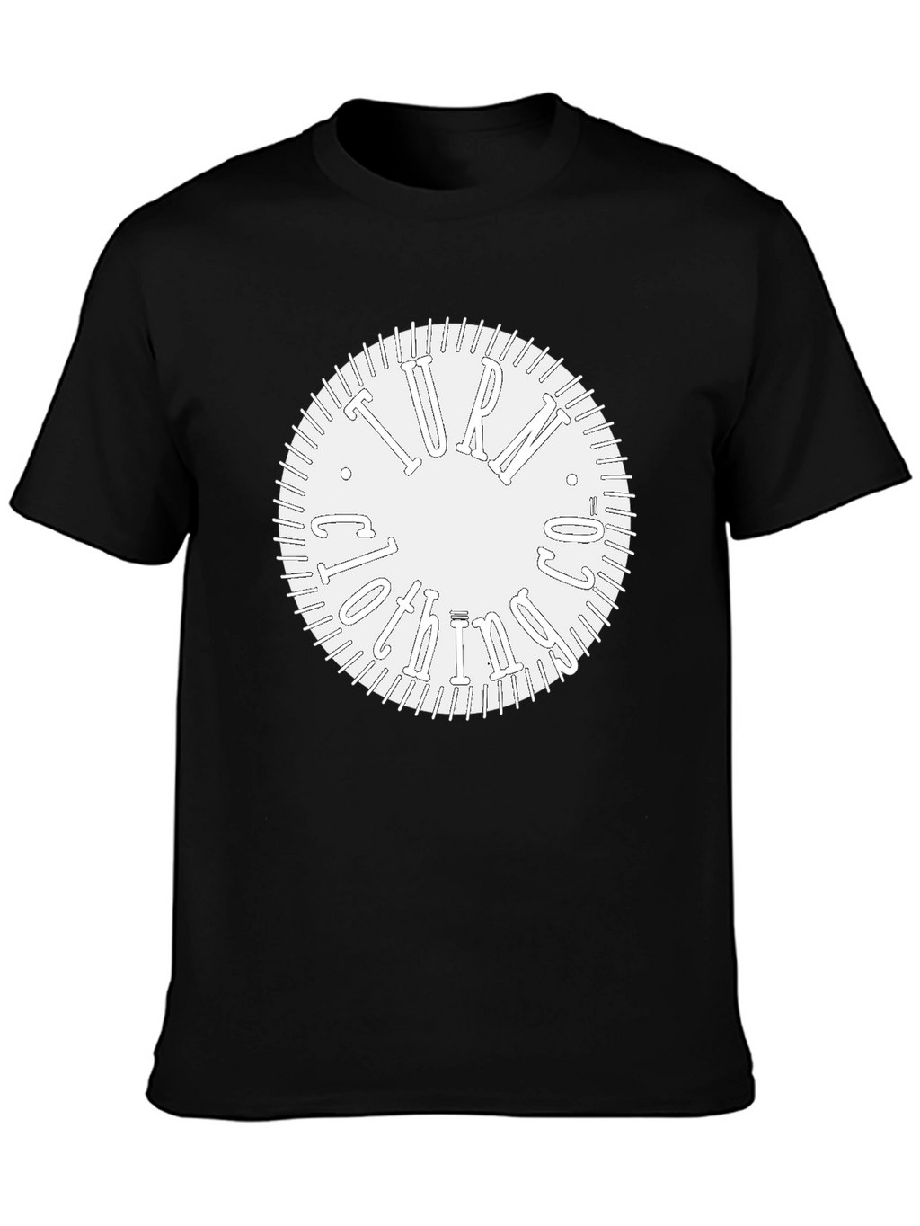 Turn Clockwise Graphic Black Tee