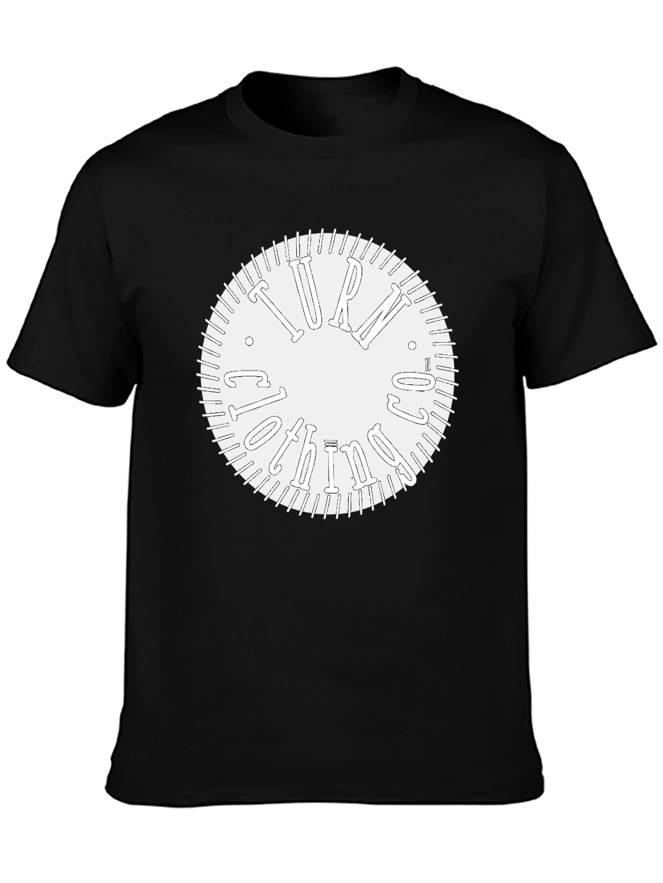 Turn Clockwise Graphic Black Tee