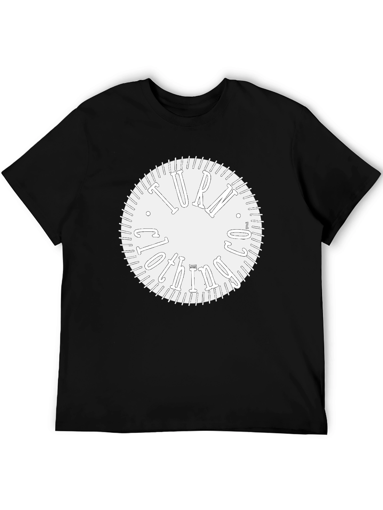 Turn Clockwise Graphic Black Tee