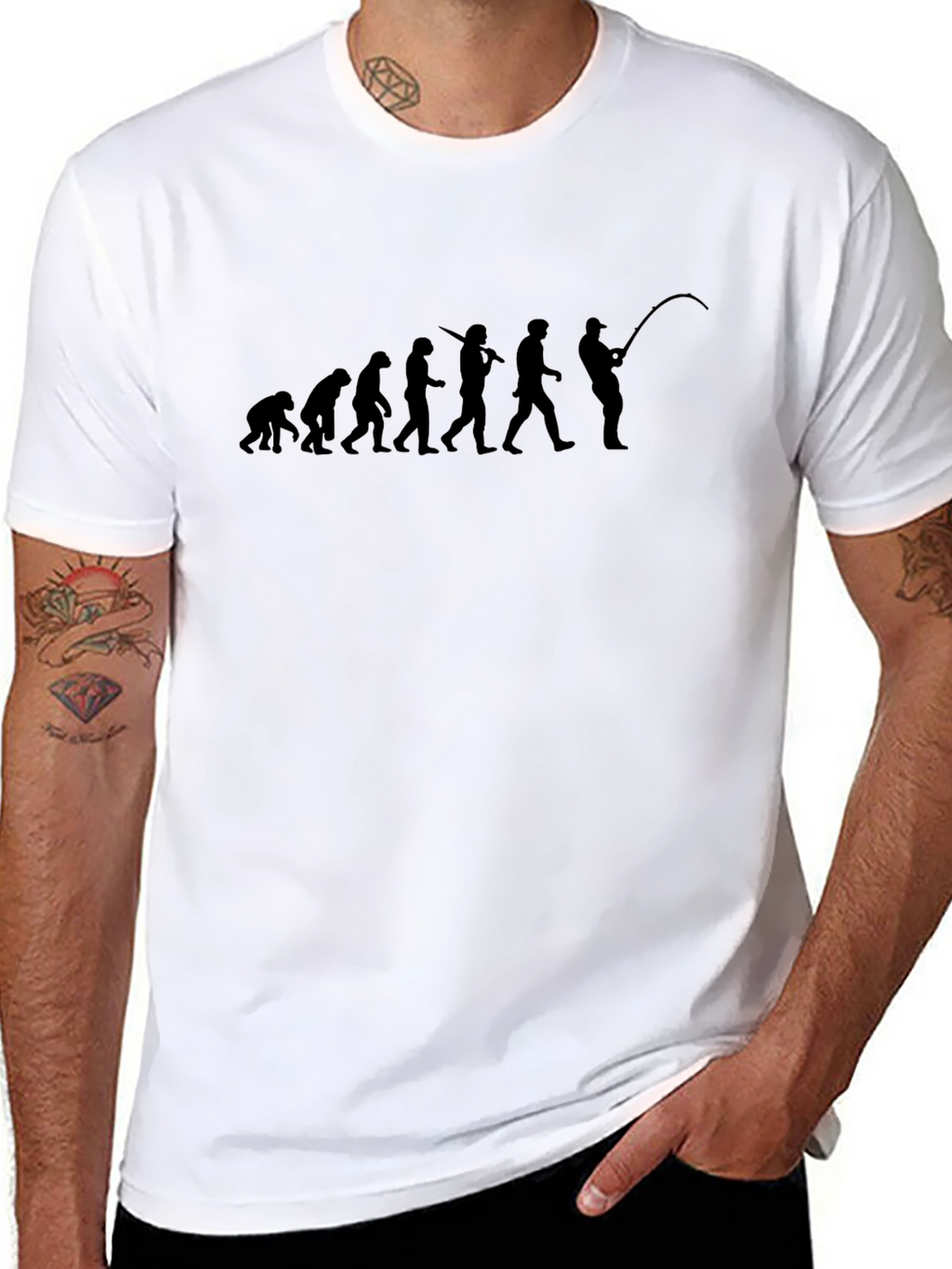 Evolution of Fishing T-Shirt - Black