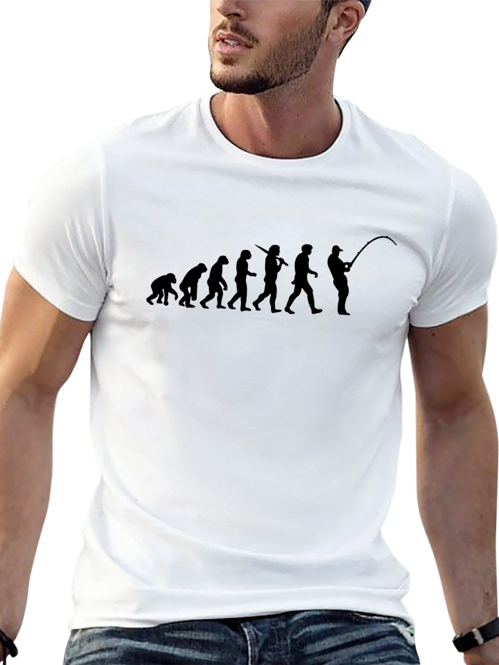 Evolution of Fishing T-Shirt - Black