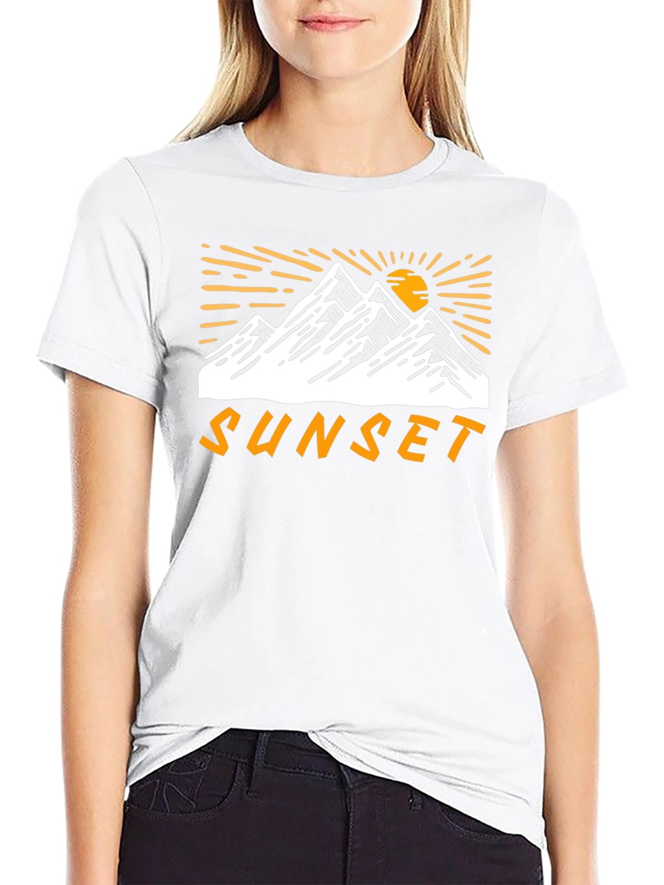 Sunset Mountain Graphic Tee - Black