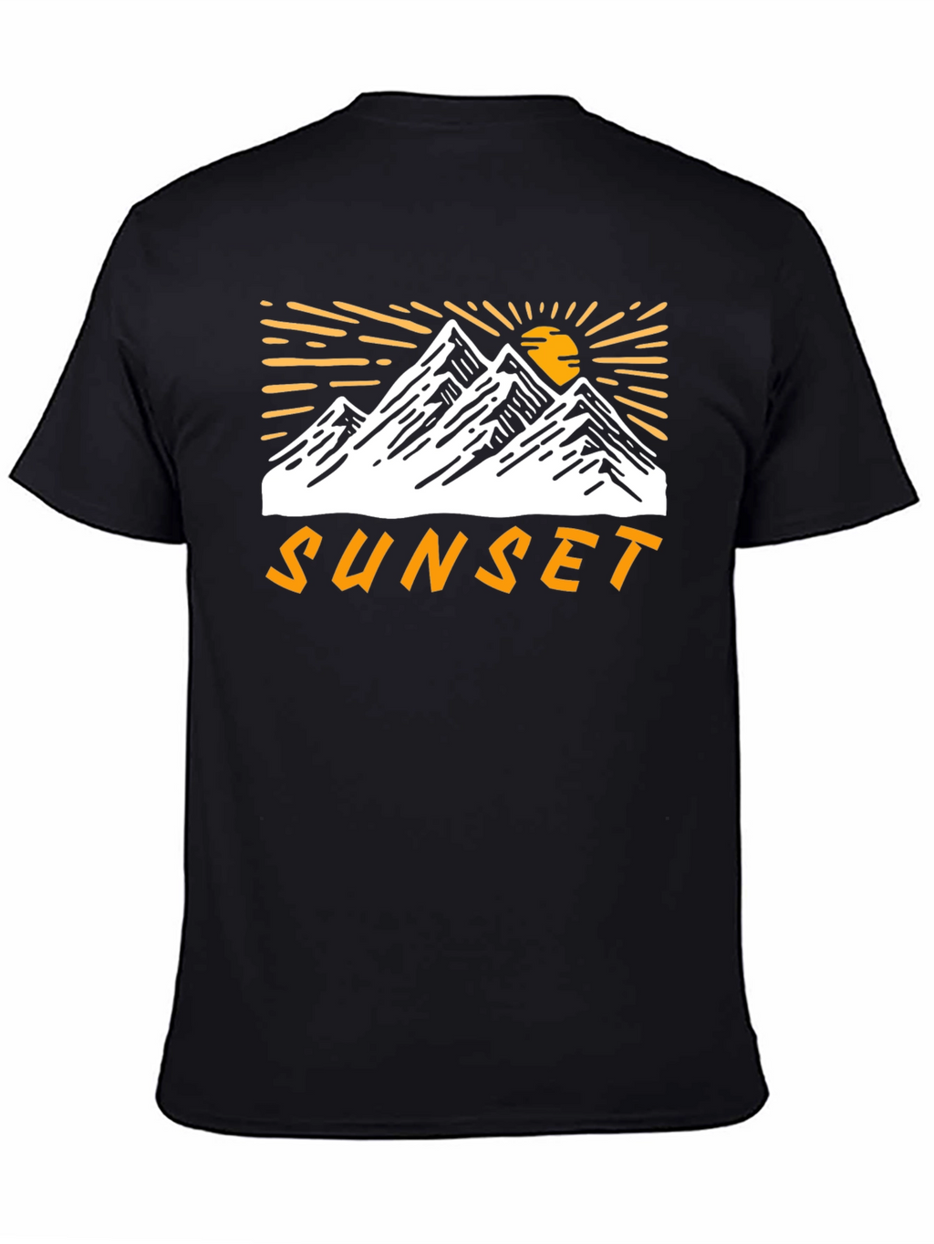 Sunset Mountain Graphic Tee - Black