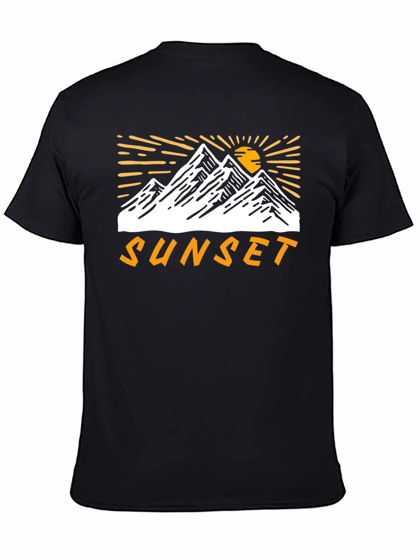 Sunset Mountain Graphic Tee - Black