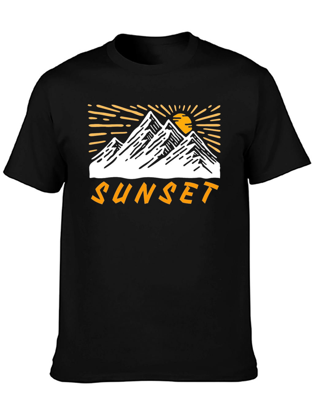 Sunset Mountain Graphic Tee - Black