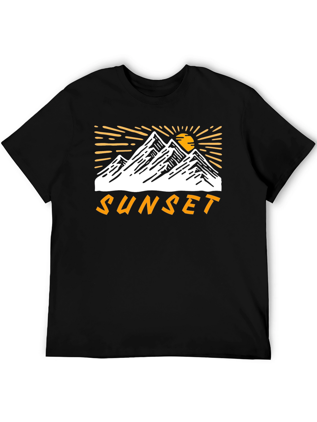 Sunset Mountain Graphic Tee - Black