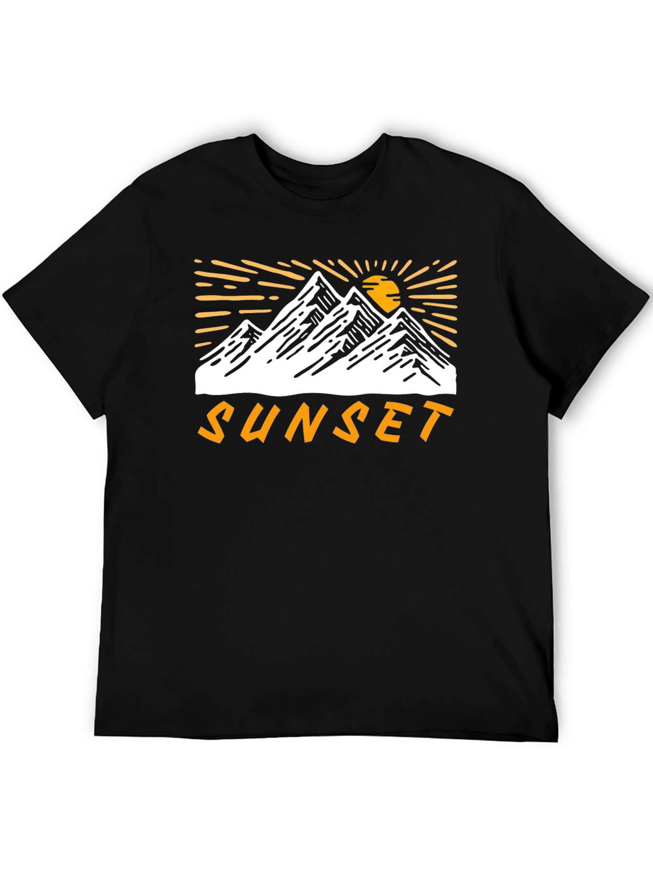 Sunset Mountain Graphic Tee - Black